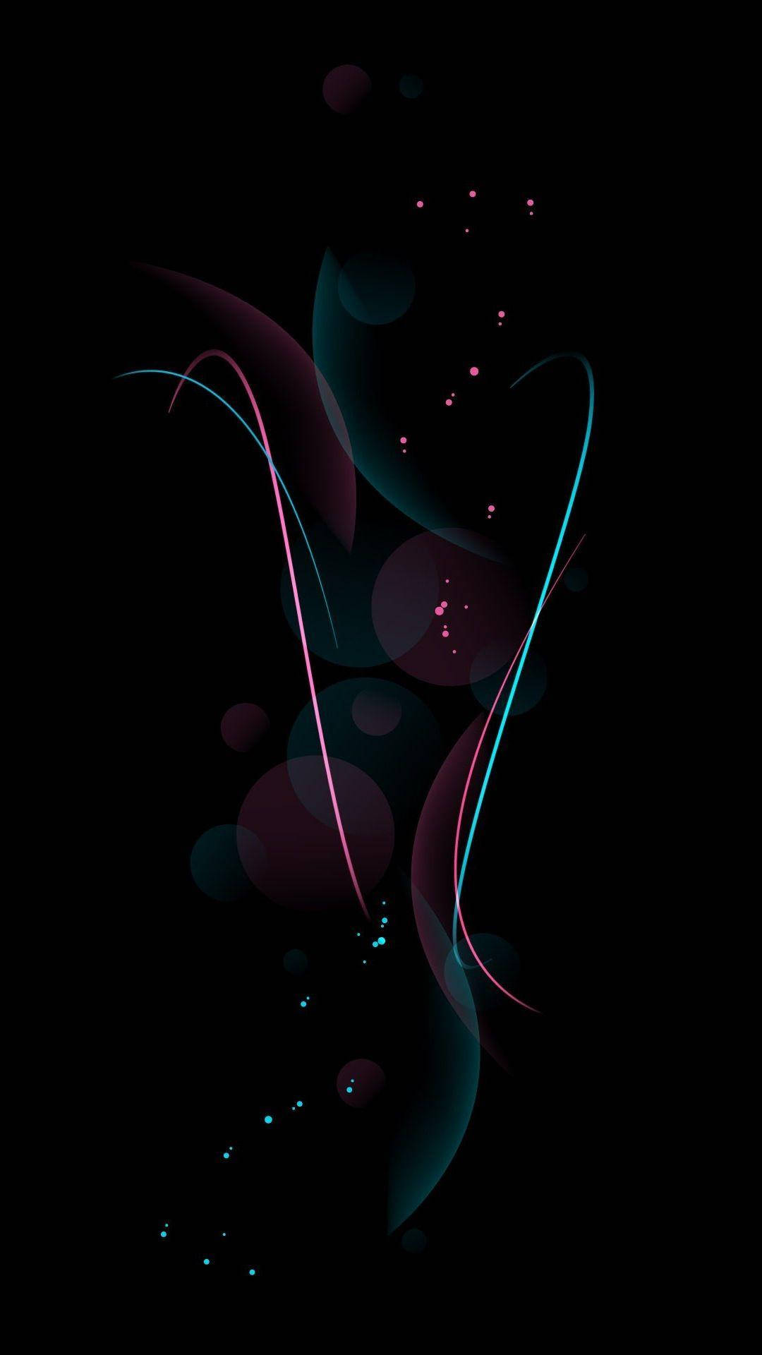Dark Android Bokeh And Lines Wallpaper