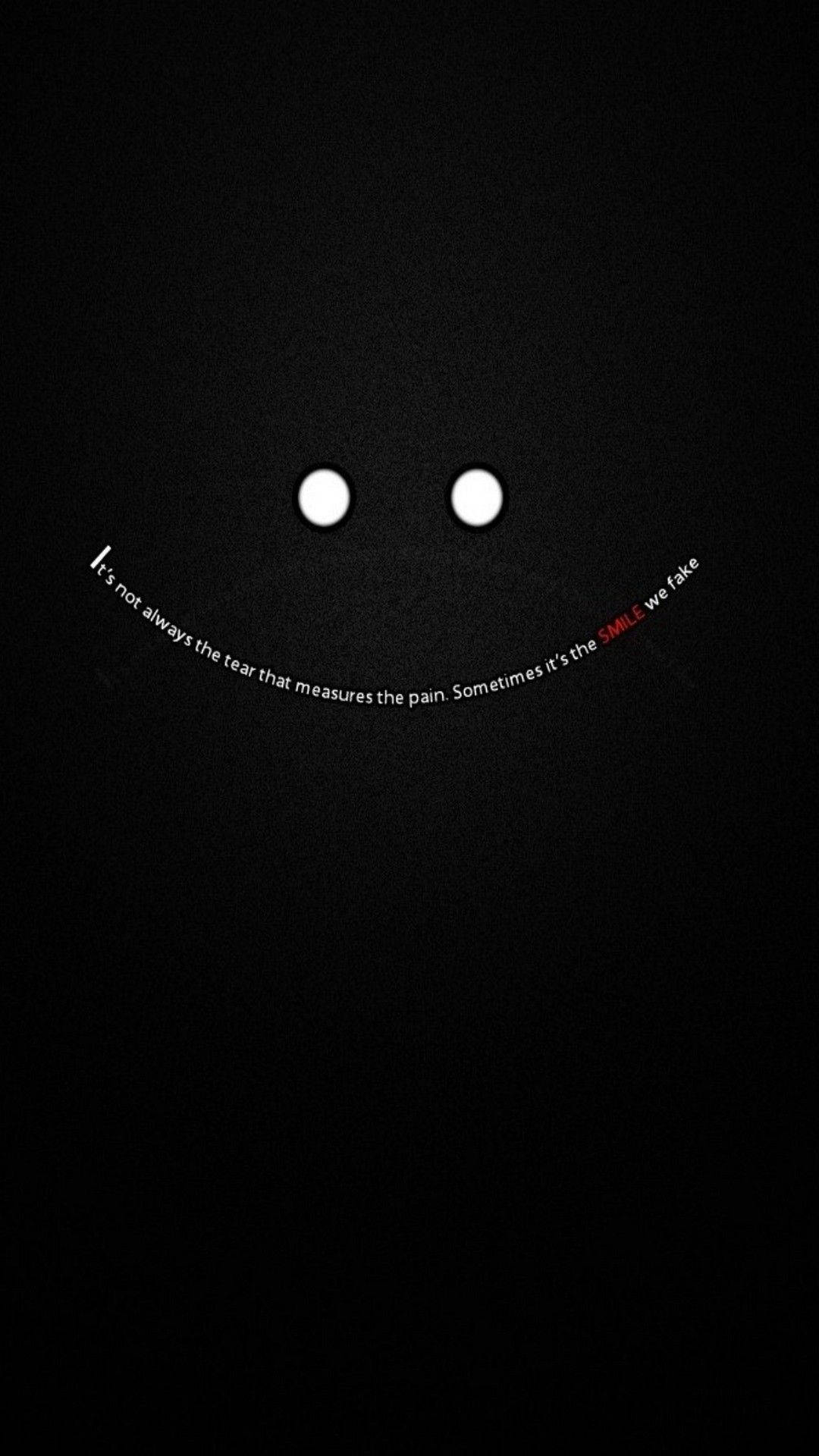 Dark Android Fake Smile Quote Wallpaper