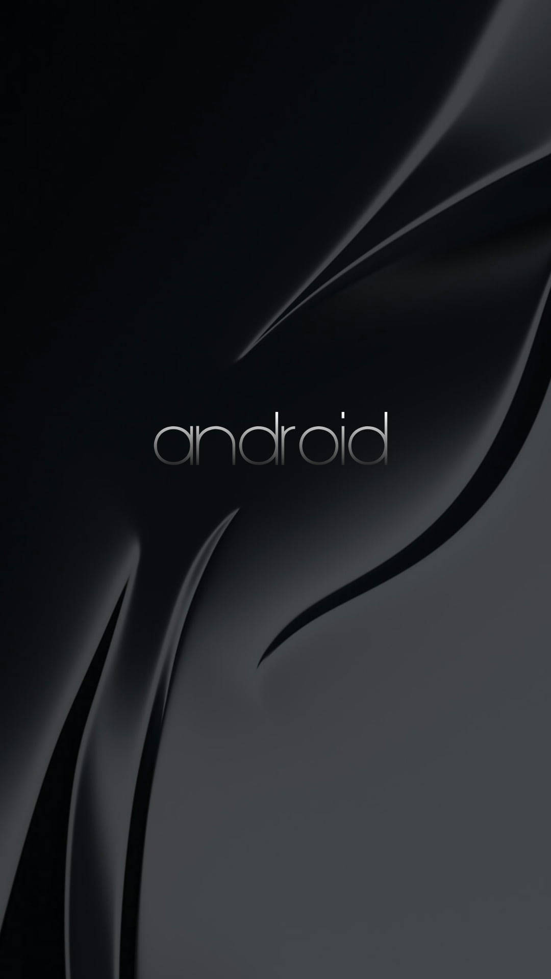 Dark Android Metallic Logo Curves Wallpaper