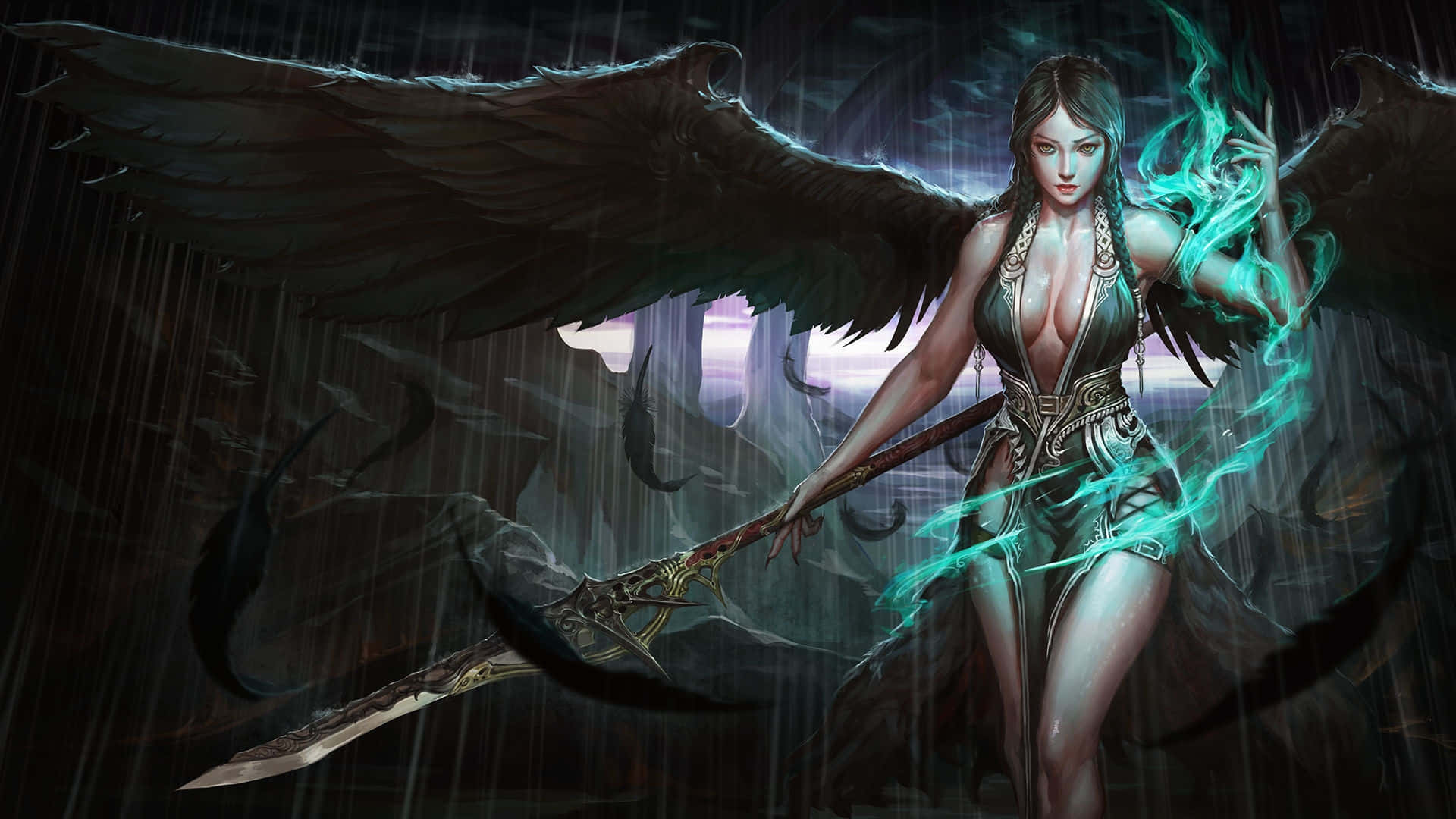 Dark Angel Warrior Fantasy Art Wallpaper