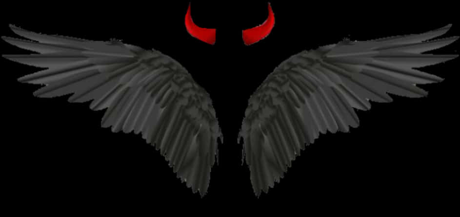 Dark_ Angel_ Wings_with_ Horns PNG