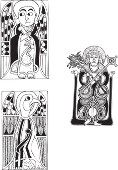 Dark Angelic Figures Engravings PNG