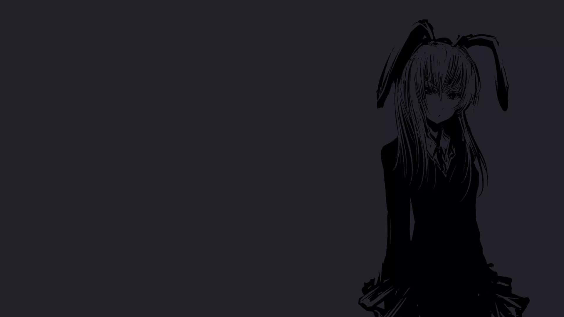 A Girl In Black And White With Long Hair Wallpaper