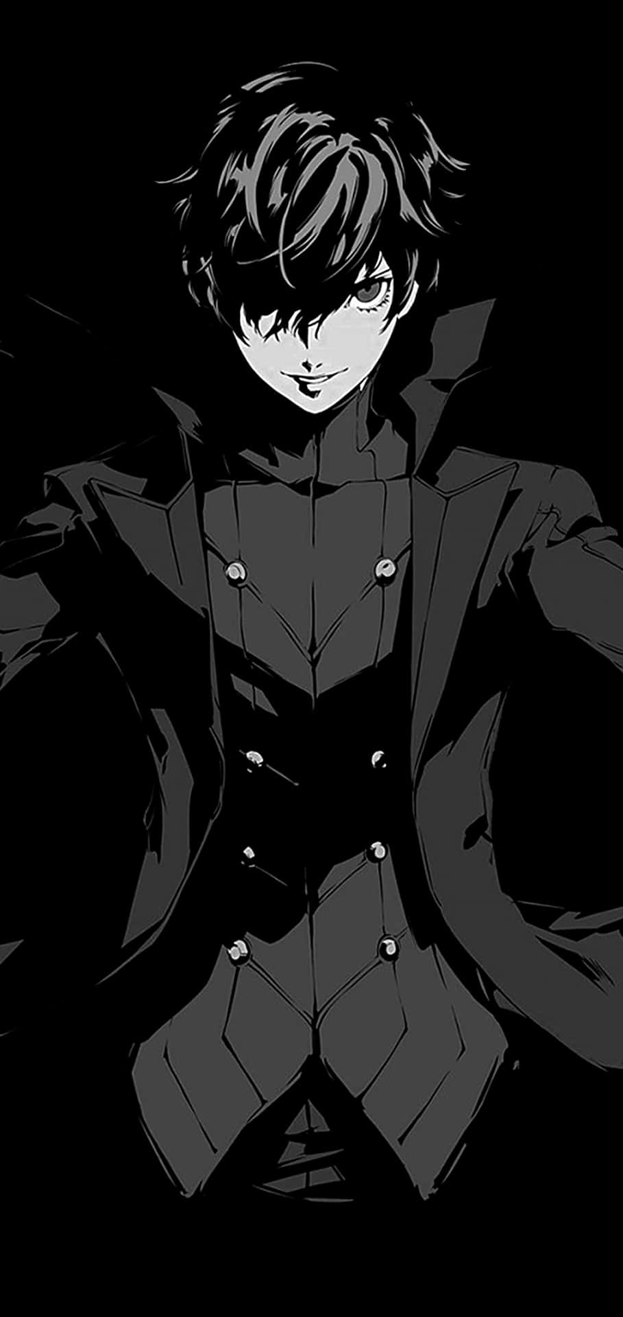 A mysterious dark-haired anime boy with an enigmatic aura. Wallpaper