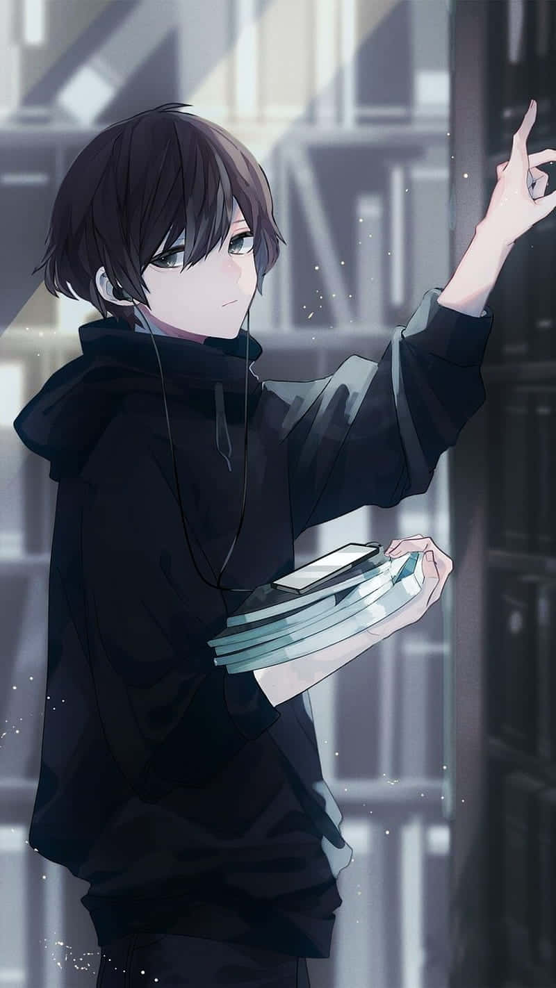 Download A Dark Anime Boy Madly Holding a Sword Wallpaper