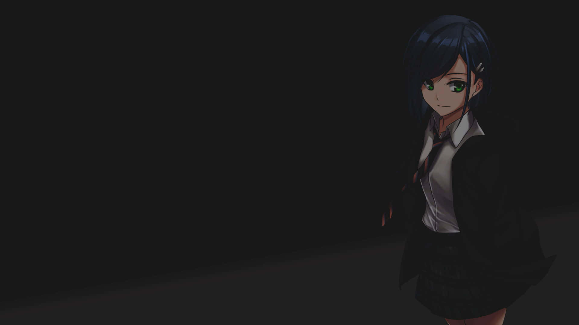 Dark Anime Girl with Big Eyes Wallpaper