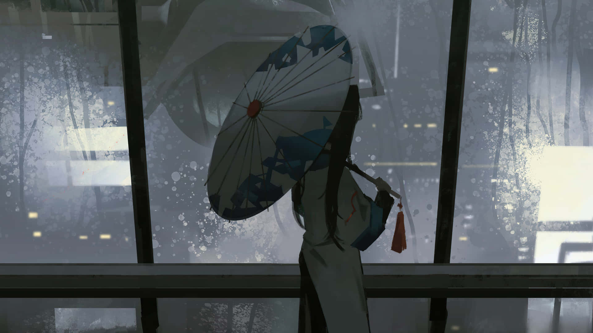 An intriguing dark anime girl shrouded in mystery Wallpaper