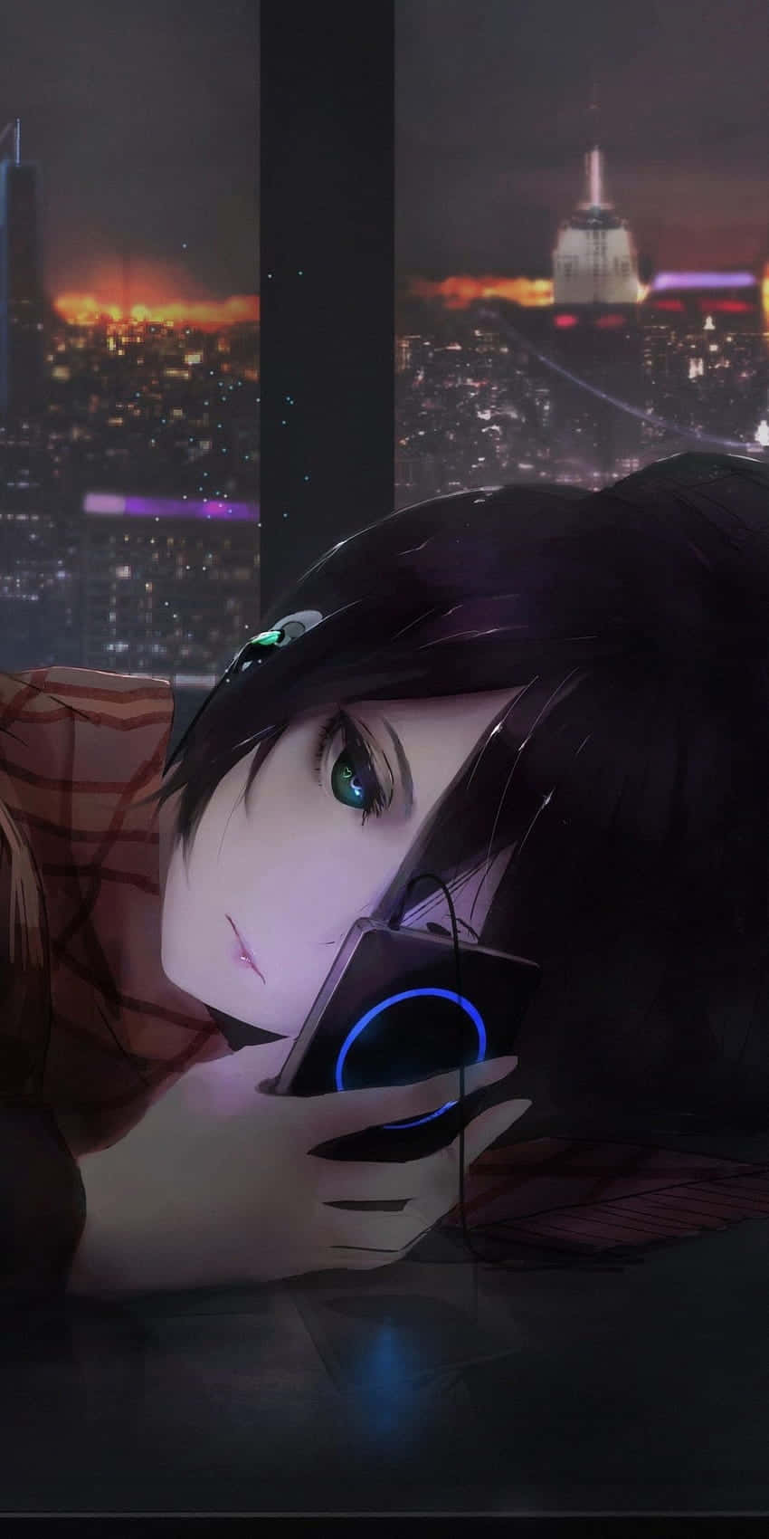 Contemplalos Ojos De La Chica De Anime Oscuro. Fondo de pantalla