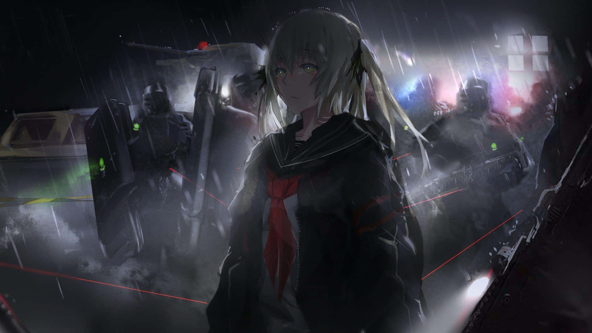 Mysterious and Alluring Dark Anime Girl Wallpaper