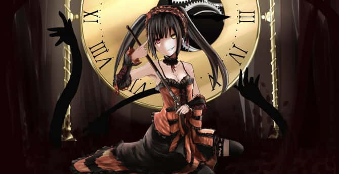 A mysterious dark anime girl Wallpaper