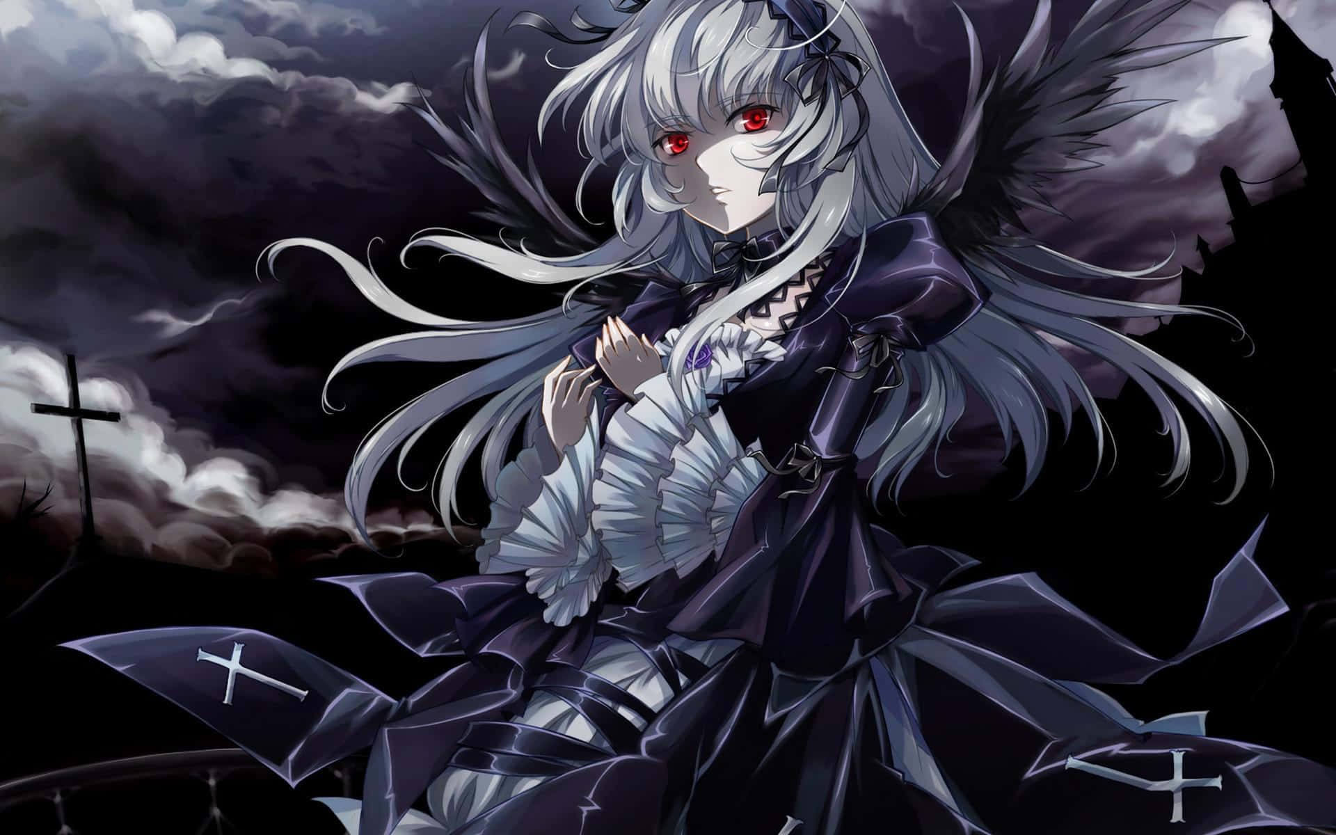 A dark mysterious anime girl Wallpaper