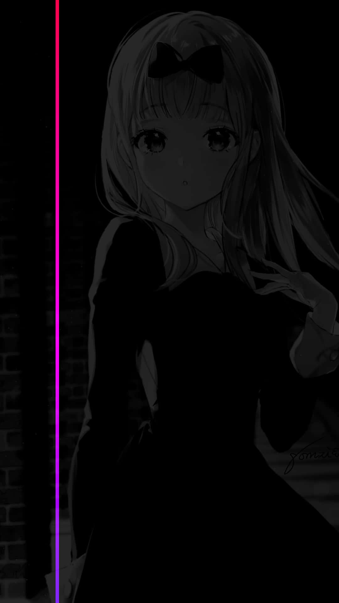 A dark anime girl with mysterious eyes Wallpaper