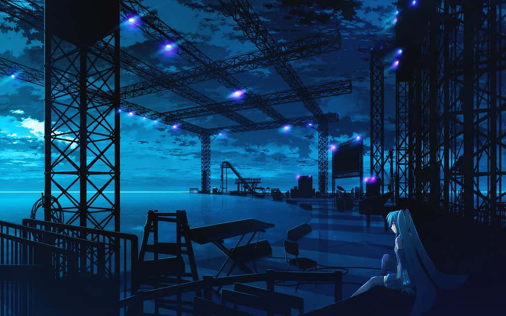 Dark Anime Scenery Reaches Out To The Viewer Wallpaper