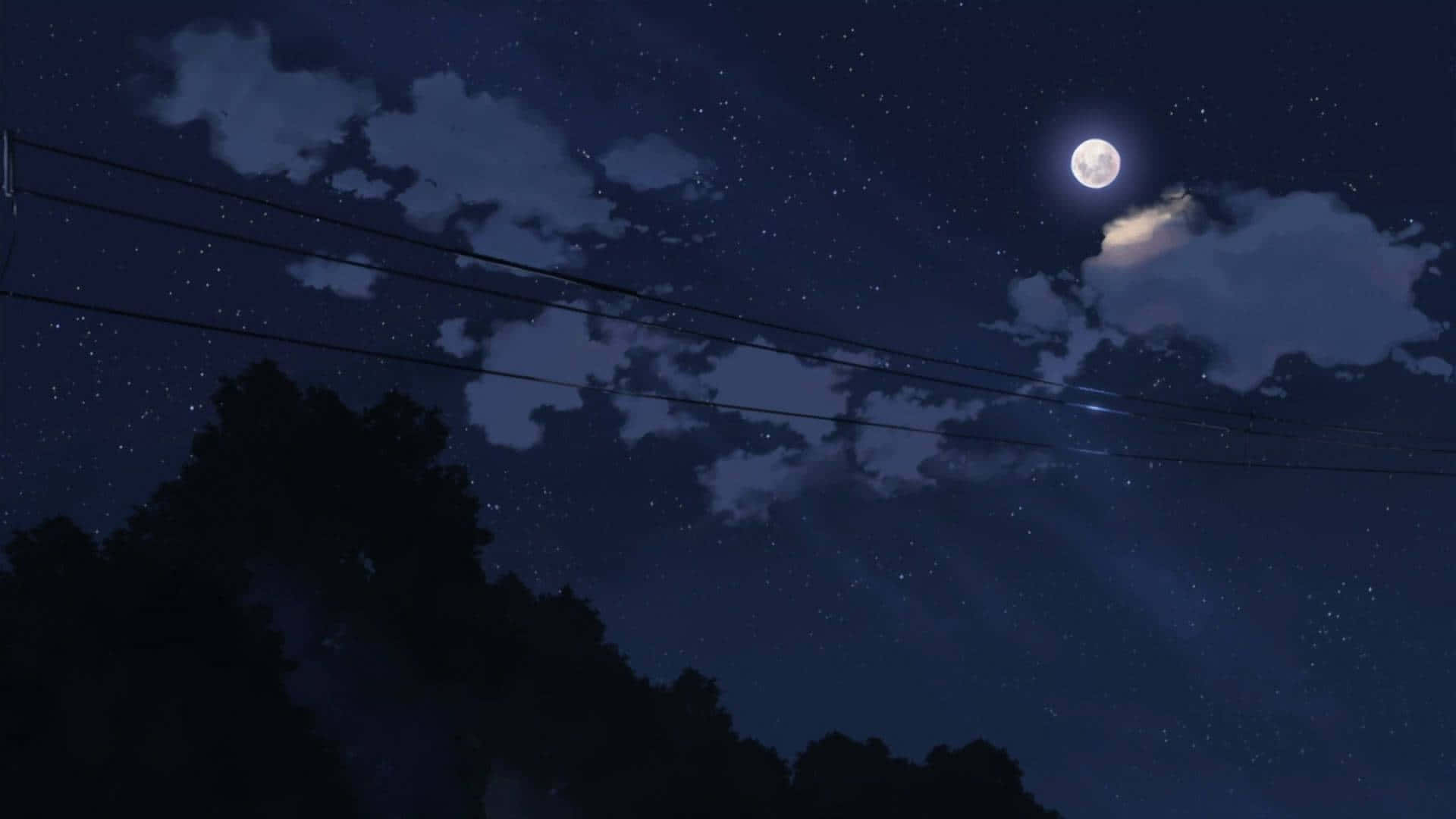 Mystisktmörkt Anime-landskap. Wallpaper