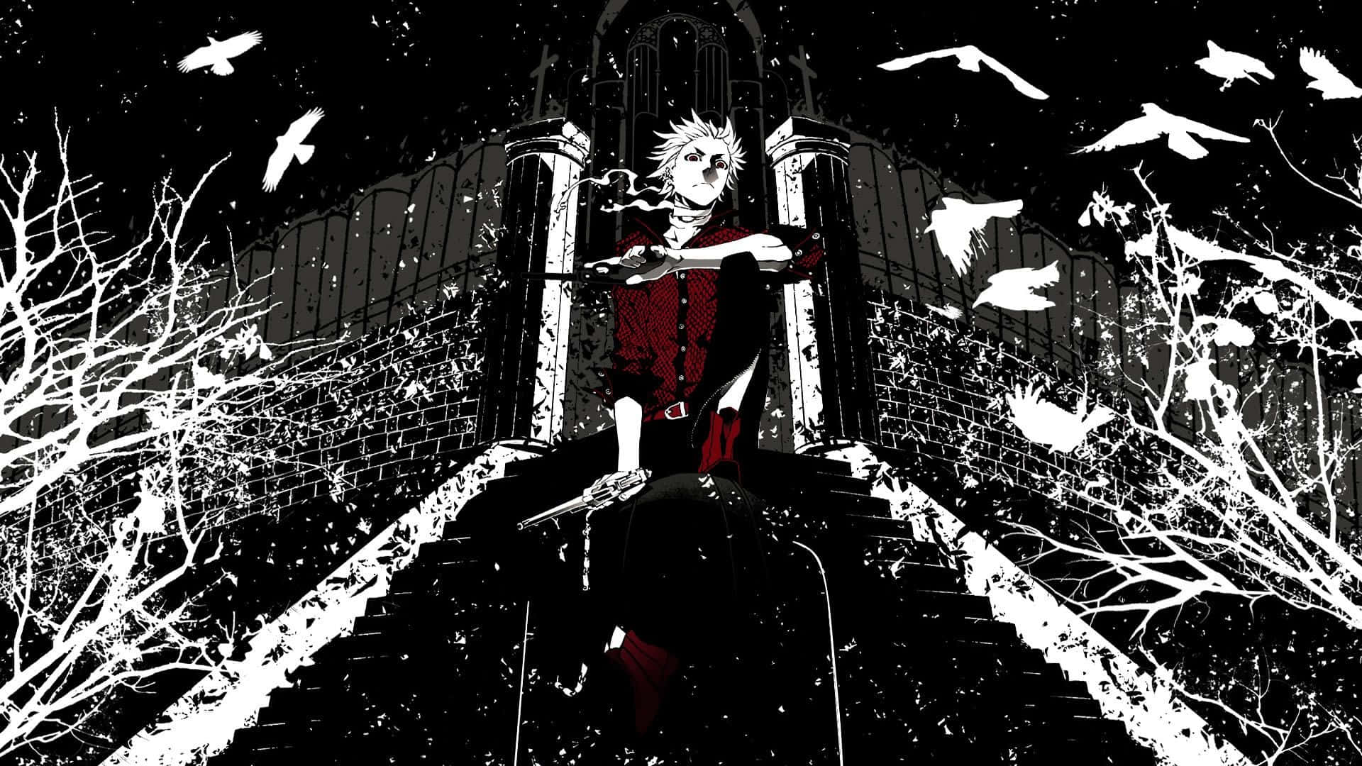 Echaun Vistazo Al Oscuro Y Surrealista Mundo Del Anime Con Este Escenario Oscuro De Anime. Fondo de pantalla