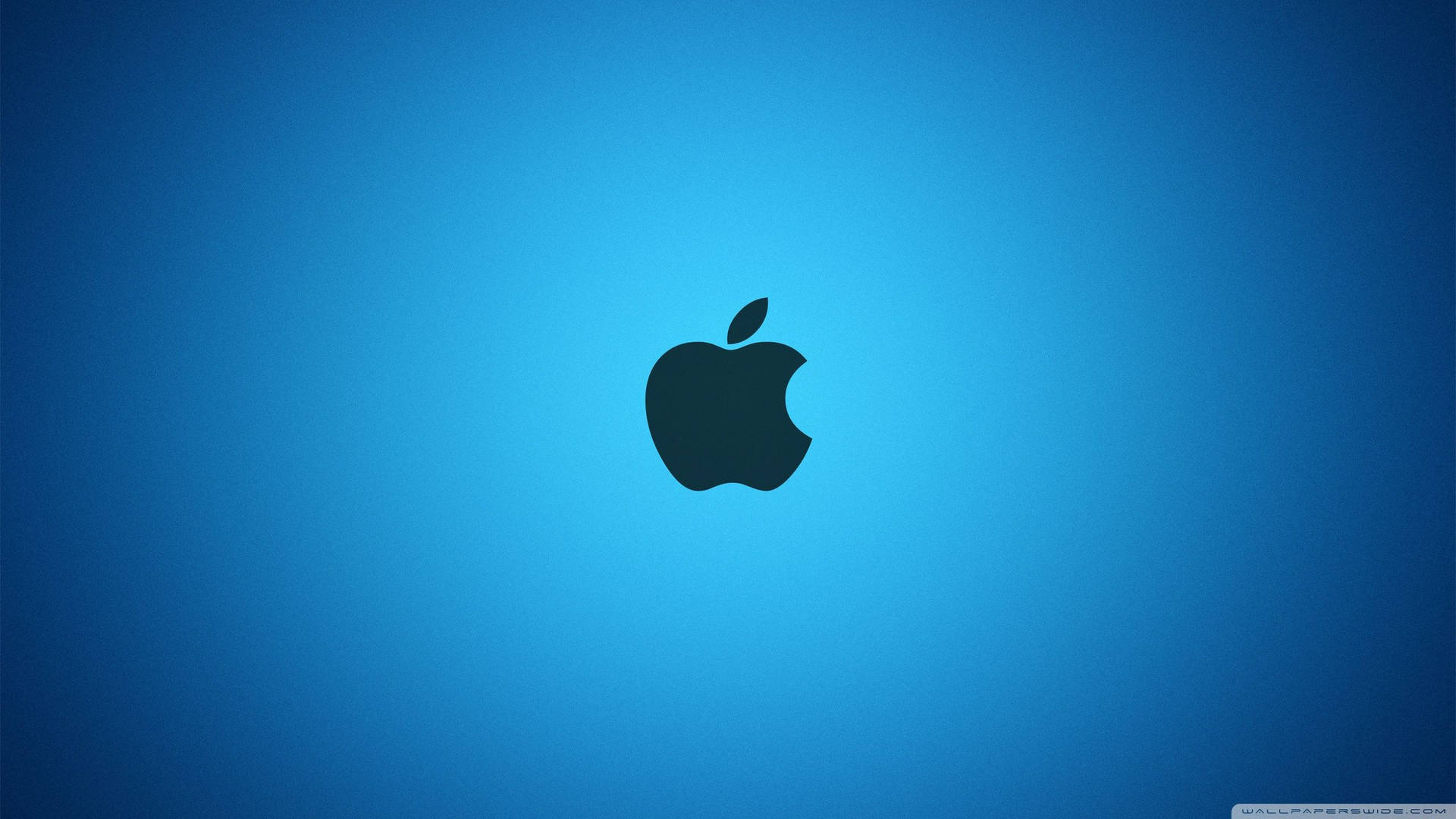 Dark Apple Logo On Bright Blue Wallpaper