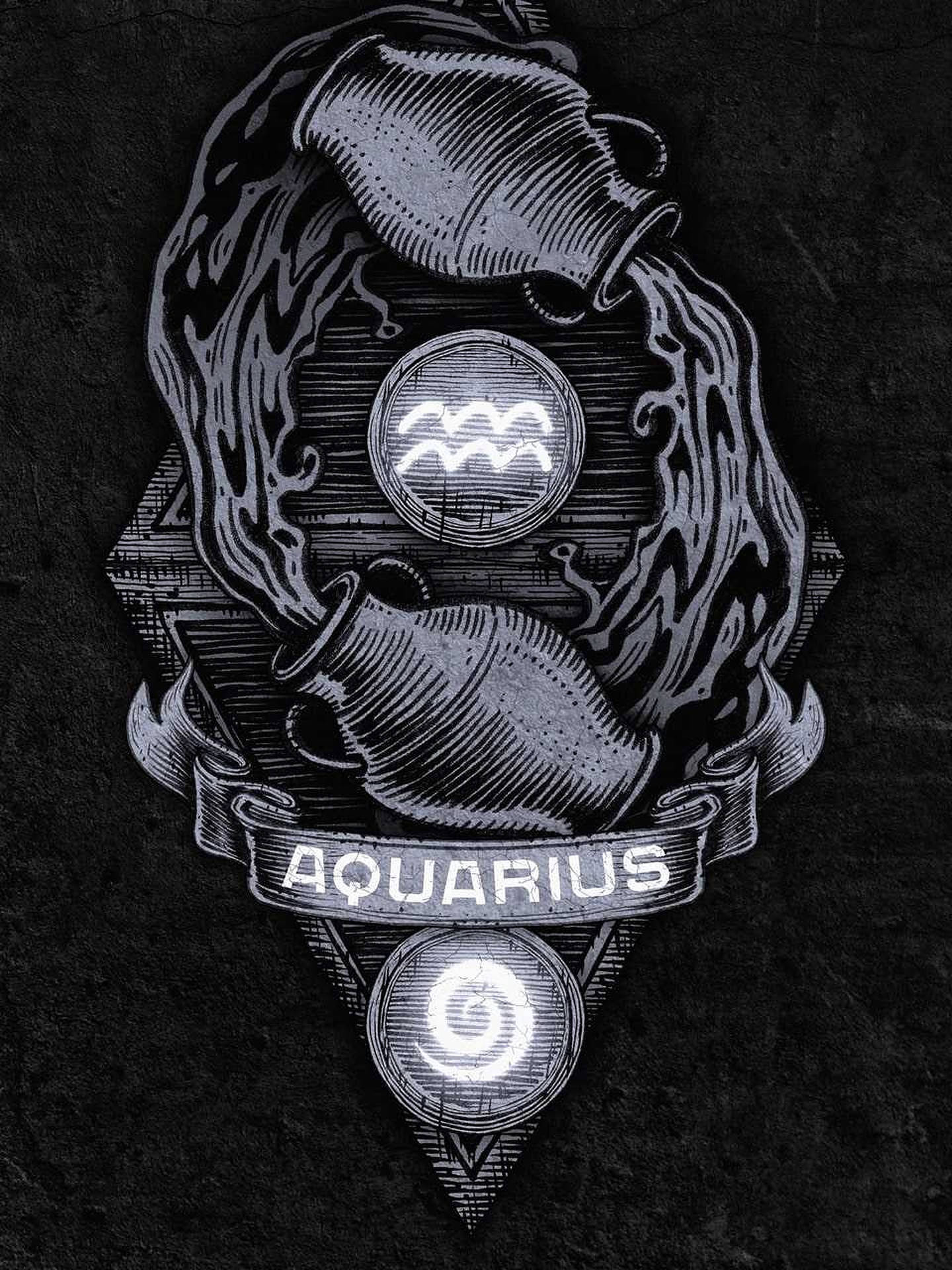 Dark Aquarius Zodiac Portrait Wallpaper