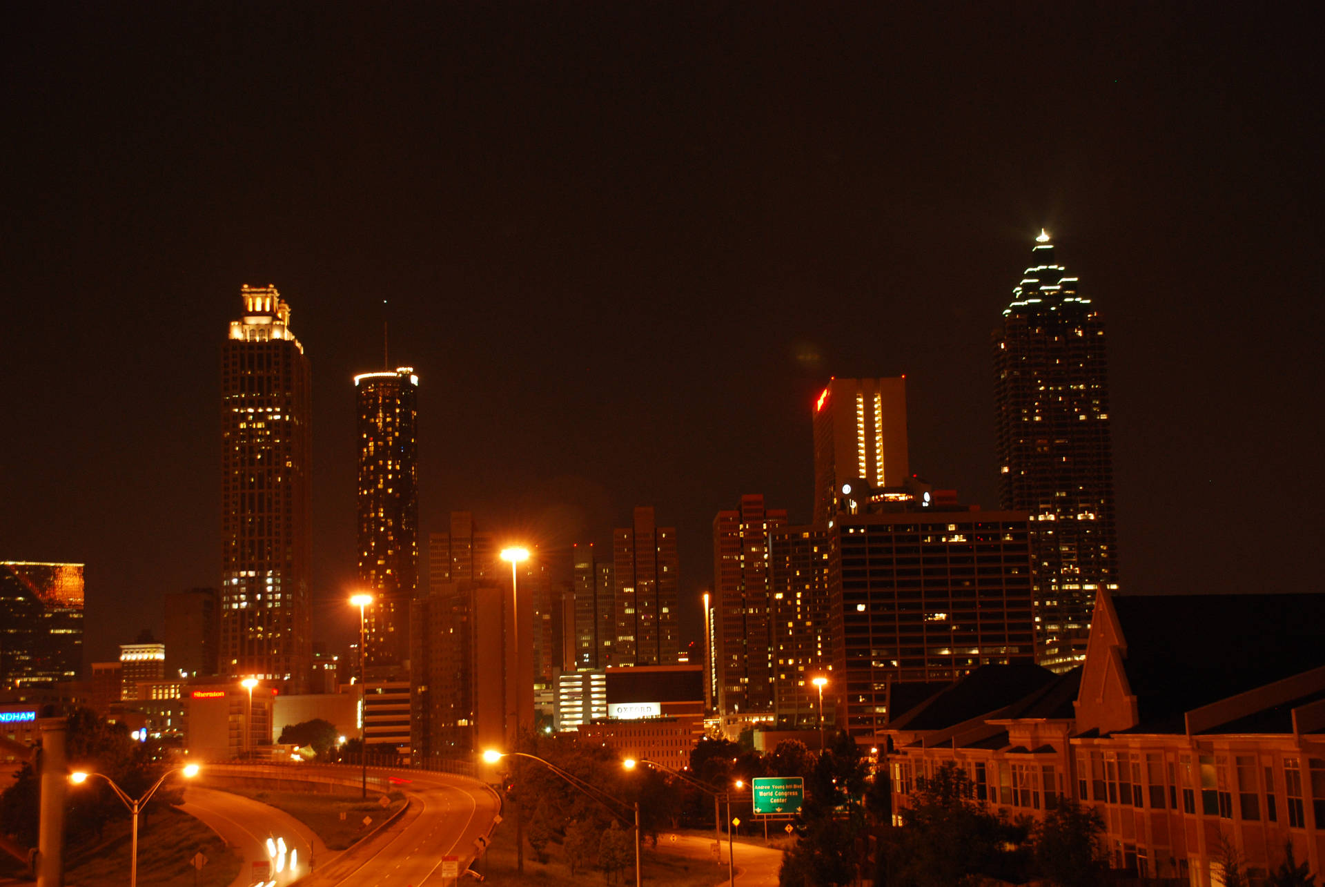 Dark Atlanta Skyline Background