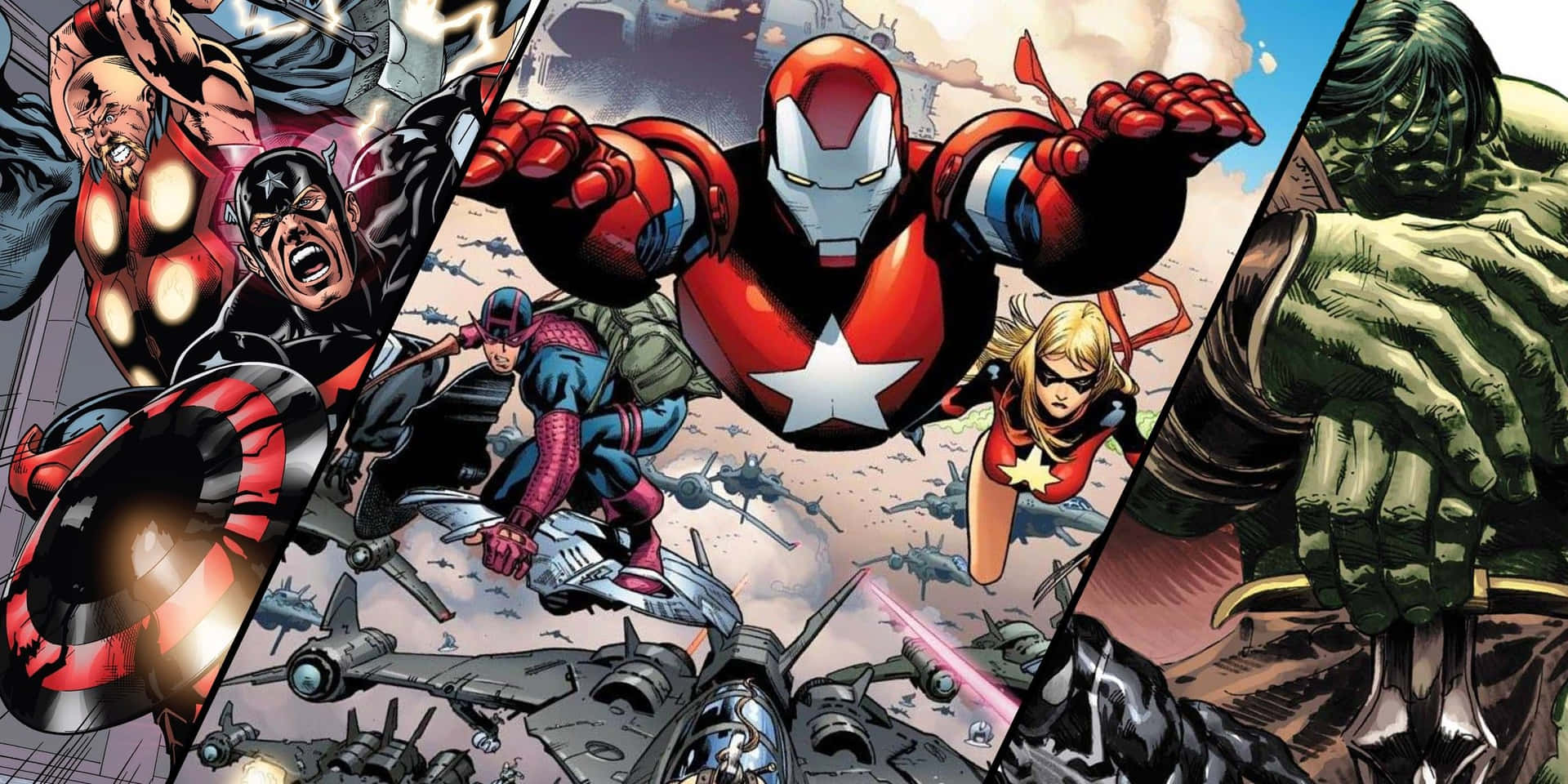 Dark Avengers Assemble in Action Wallpaper