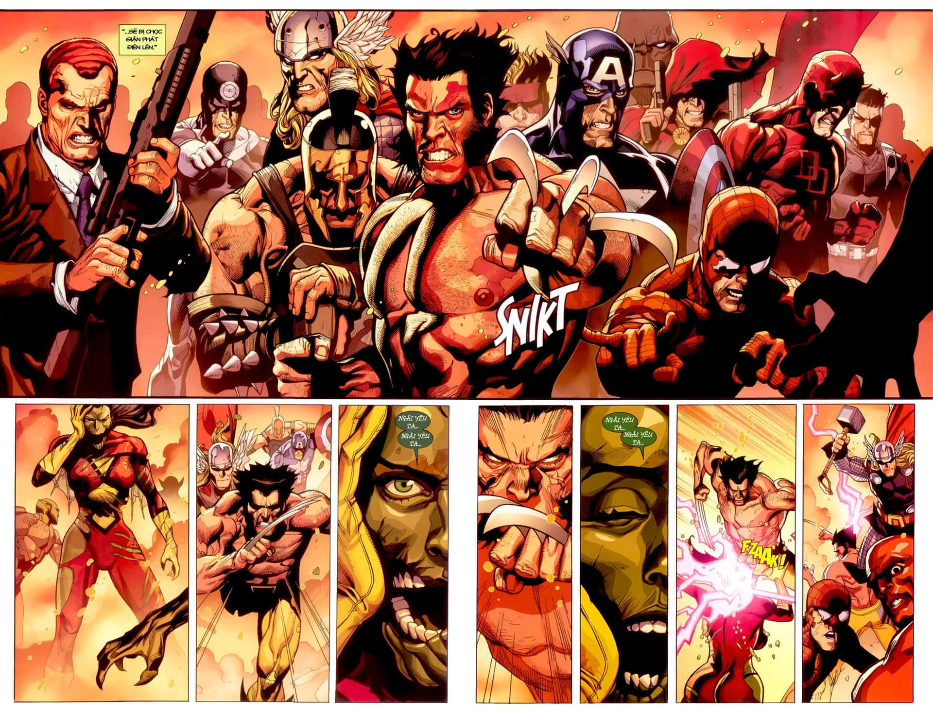 Dark Avengers Assemble in Action Wallpaper