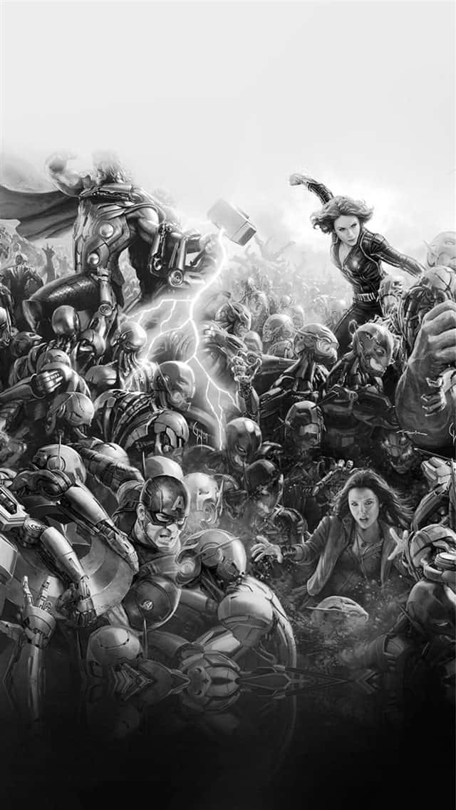 Dark Avengers assemble under a stormy sky Wallpaper