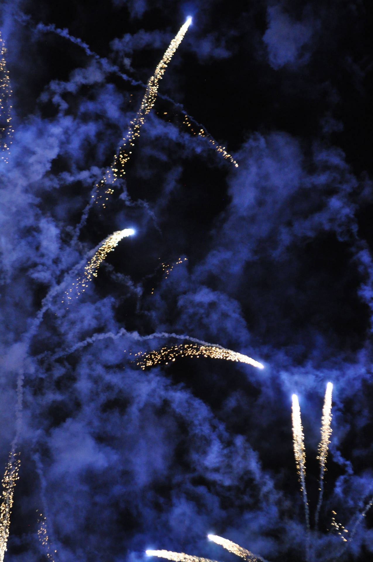 Dark Blue Aesthetic Bursting Fireworks Picture