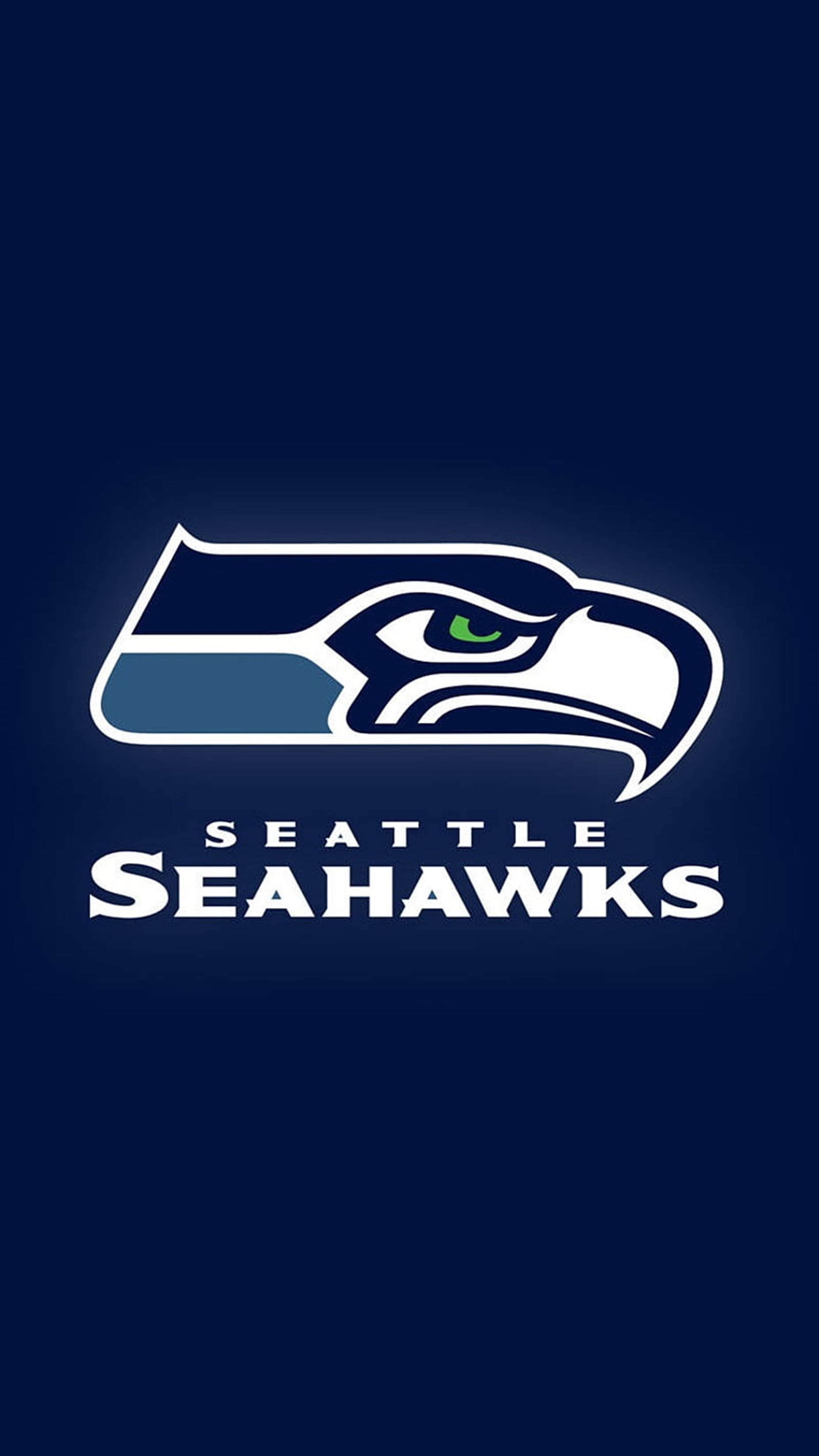 Dunkelblauesästhetisches Iphone Hintergrundbild Mit Dem Seahawks Logo Wallpaper