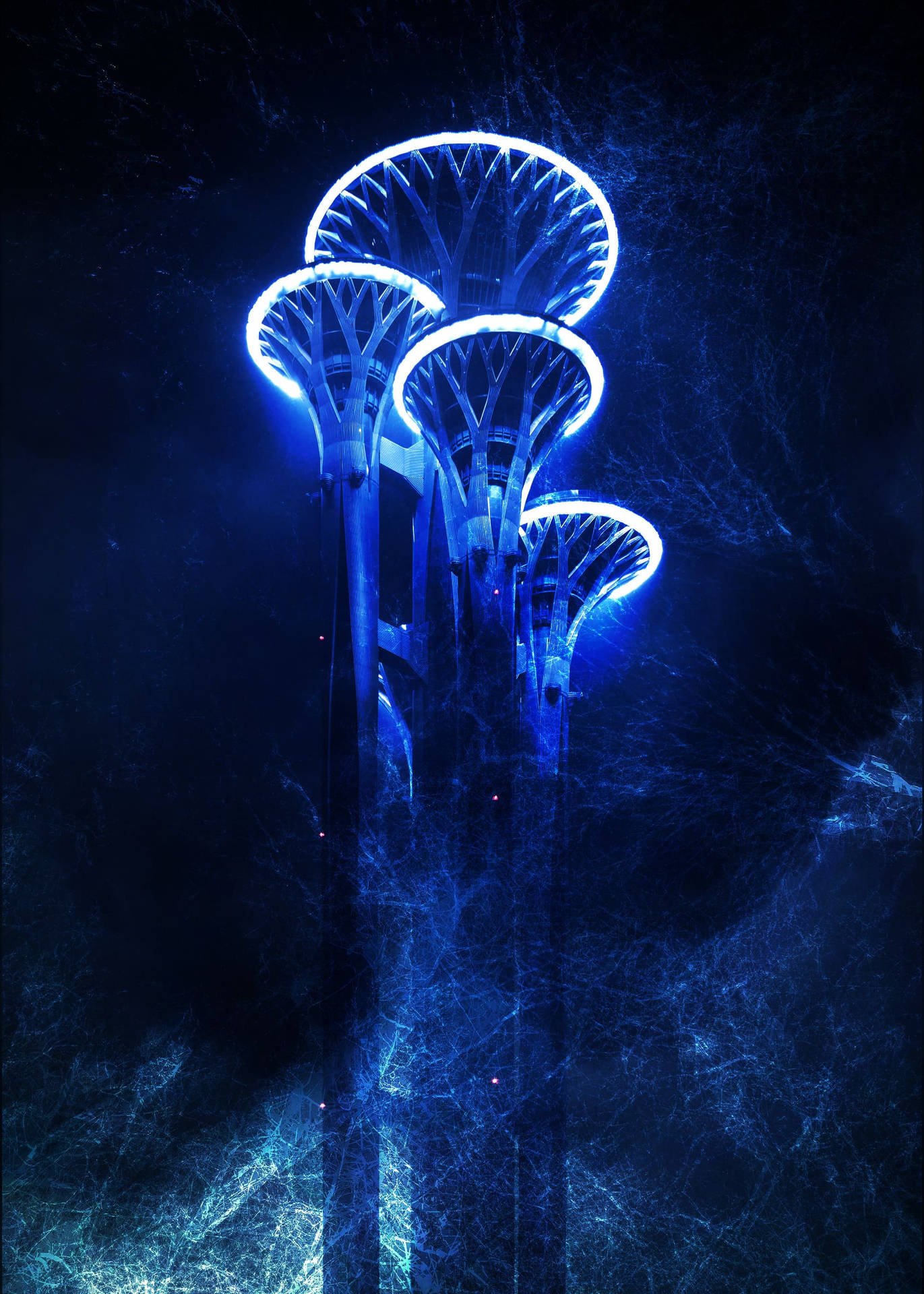 Dark Blue Aesthetic Towers Picture
