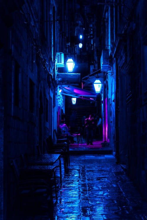 Dark Blue Aesthetic Tumblr Alley Wallpaper