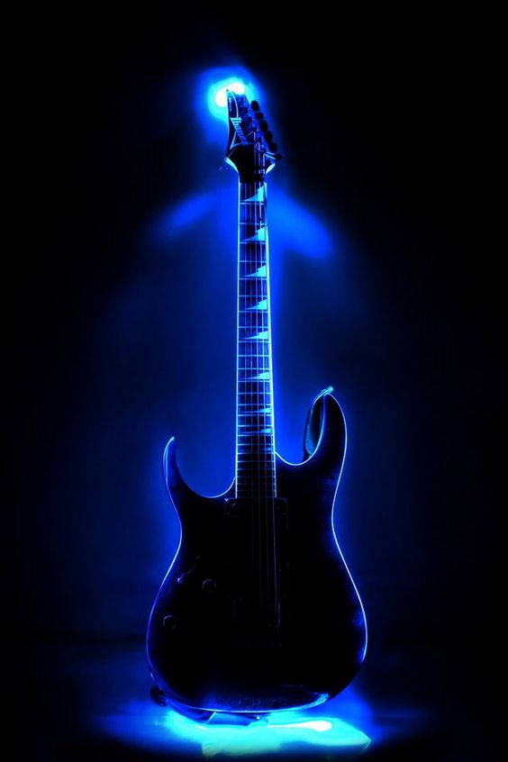 Dark Blue Aesthetic Tumblr Guitar Wallpaper