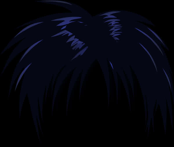 Dark Blue Anime Hairstyle PNG