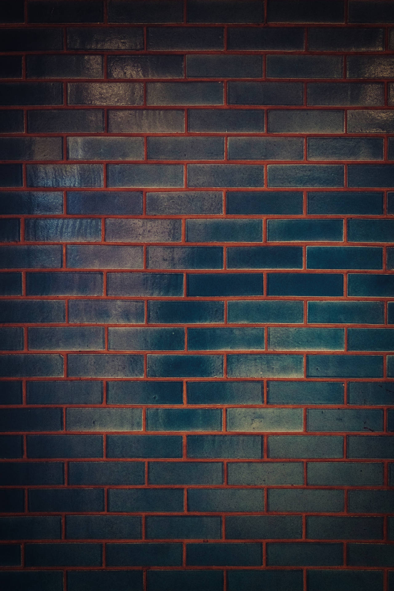 Dark Blue Brick Wall Wallpaper