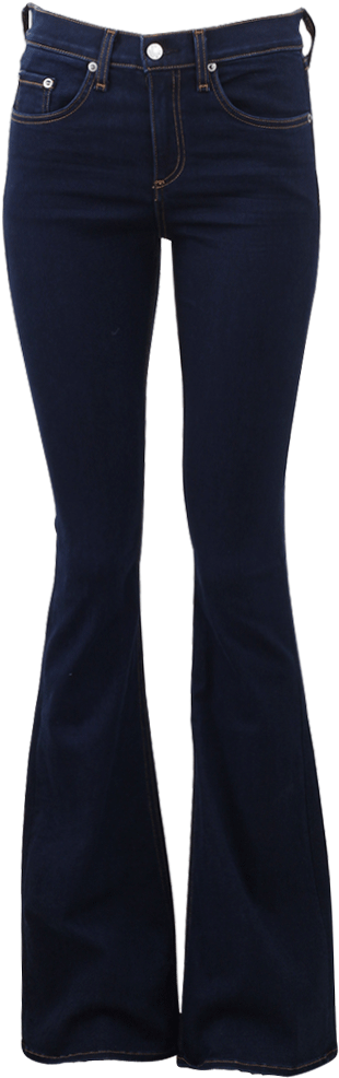Dark Blue Flared Jeans PNG
