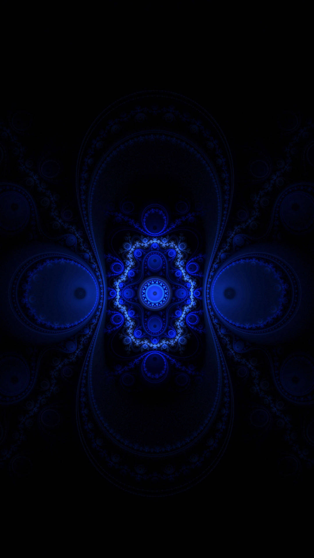 Abstract Fractal Geometry in Rich Dark Blue Wallpaper