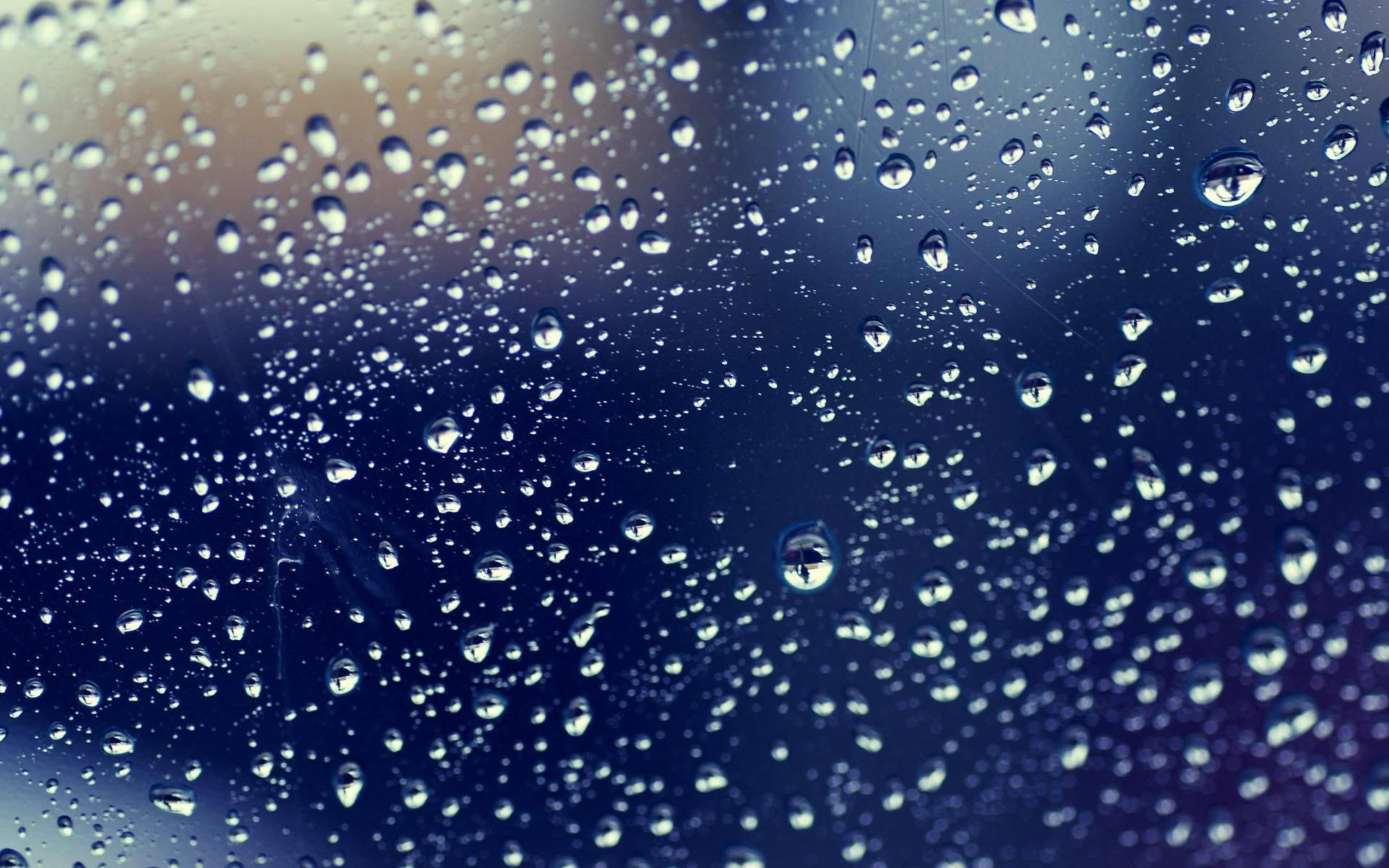 Mörkblåttglasskive-raindropsmotiv. Wallpaper