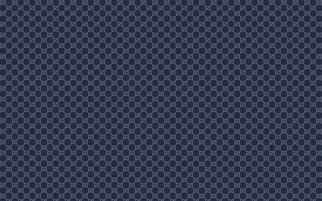 Mörkblågucci-mönster Wallpaper