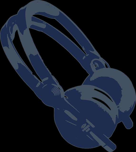 Dark Blue Headphones Silhouette PNG