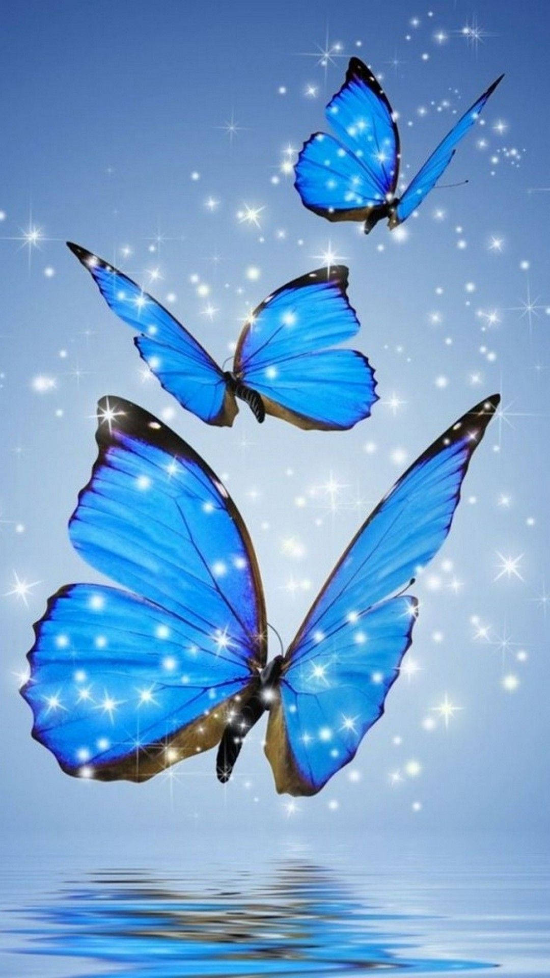 Mørkeblå sommerfugle iphone baggrund Wallpaper