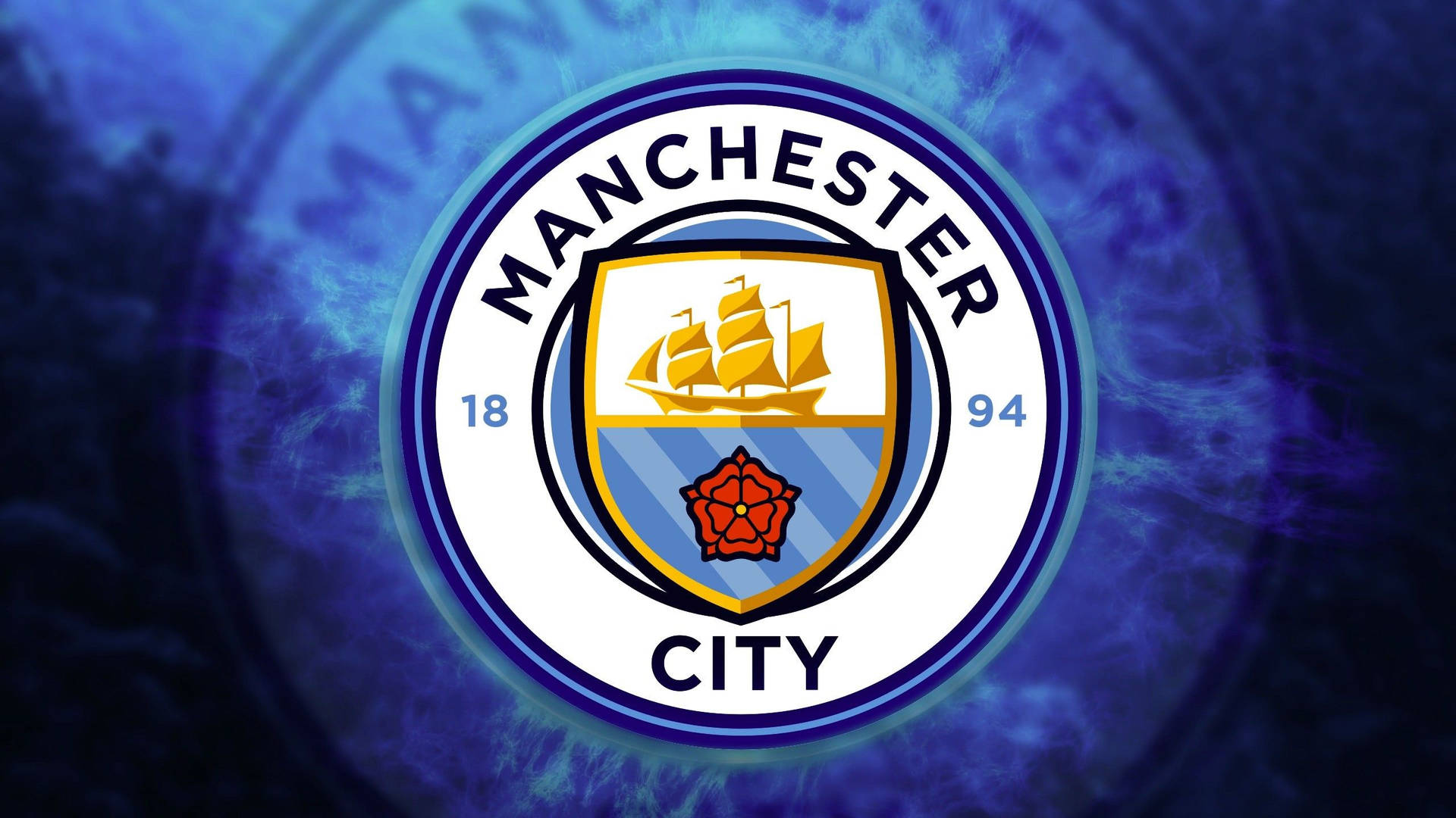 Dark Blue Manchester City Logo Background