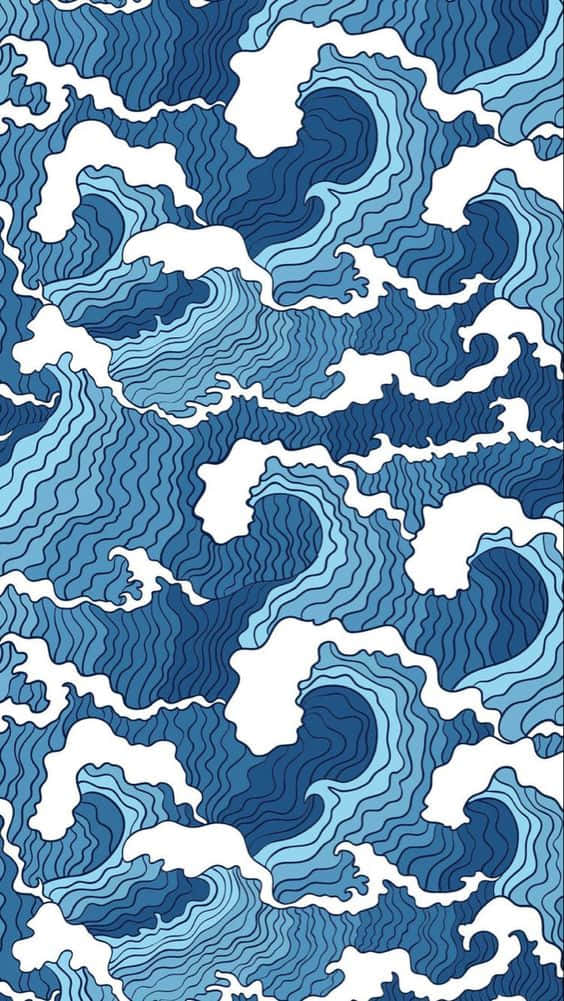 En beroligende design af mørkeblå toner. Wallpaper