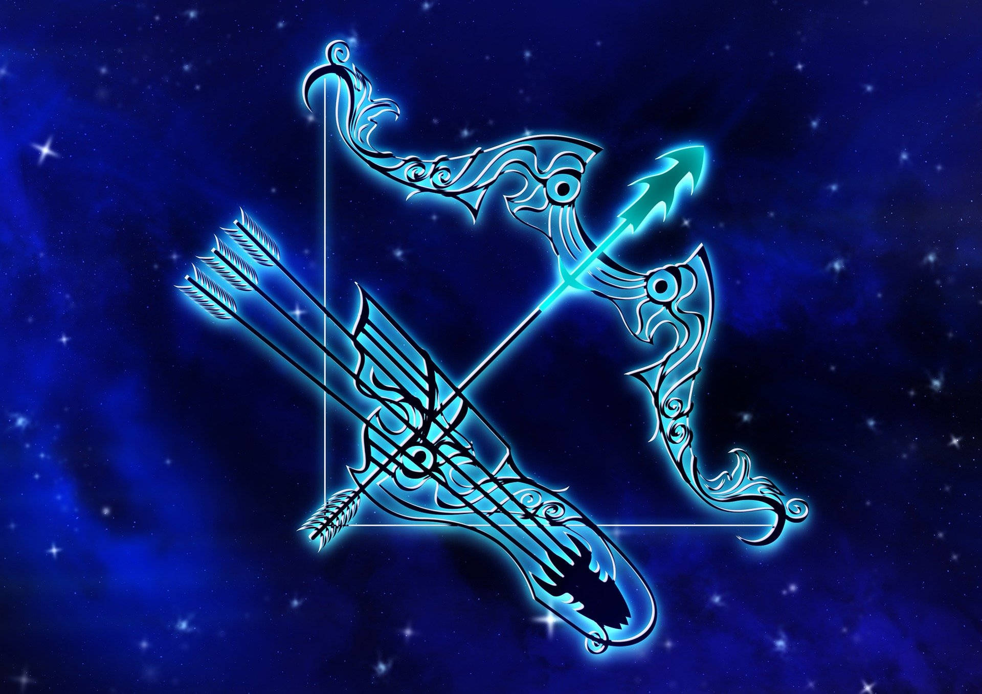 Dark Blue Sky Sagittarius Wallpaper