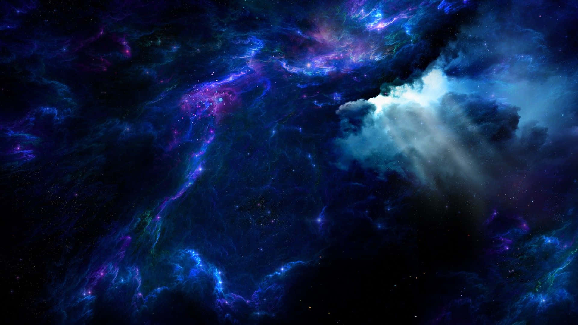 Dark Blue Star Nebula Clouds Wallpaper