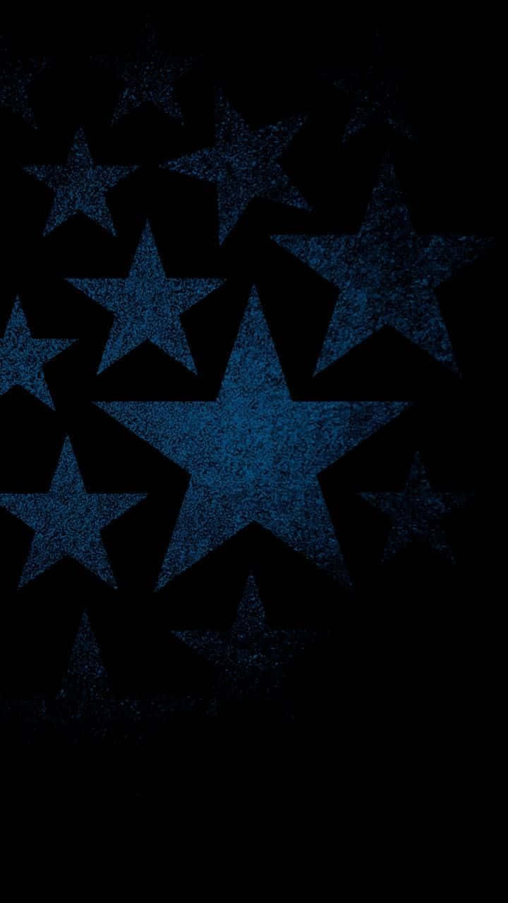 Iluminandoo Céu Noturno Escuro, A Bela E Misteriosa Estrela Azul Escura. Papel de Parede