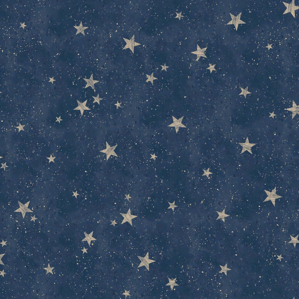 /01Mørkeblå stjerne guld M1490/01 Wallpaper