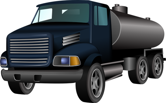 Dark Blue Tanker Truck Illustration PNG