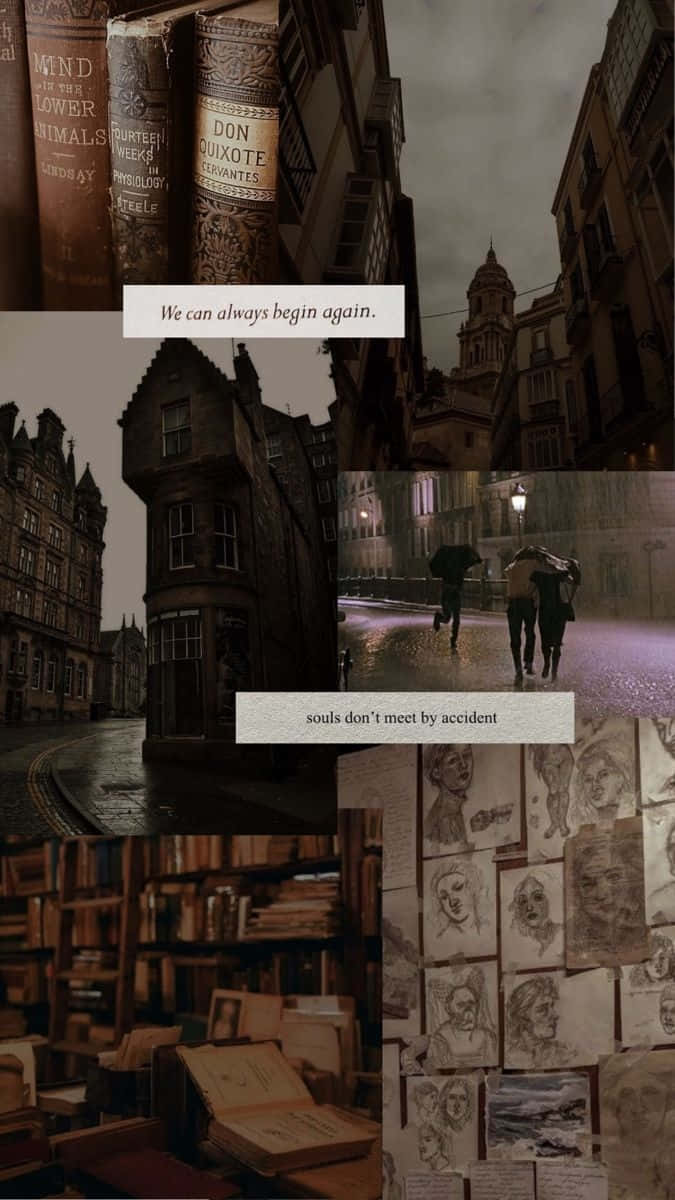 Dark Book Aesthetic Collage.jpg Wallpaper