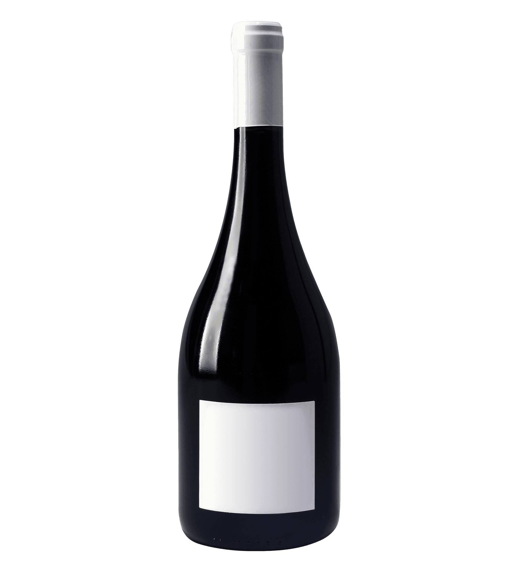 Dark Bottle White Label Wine PNG