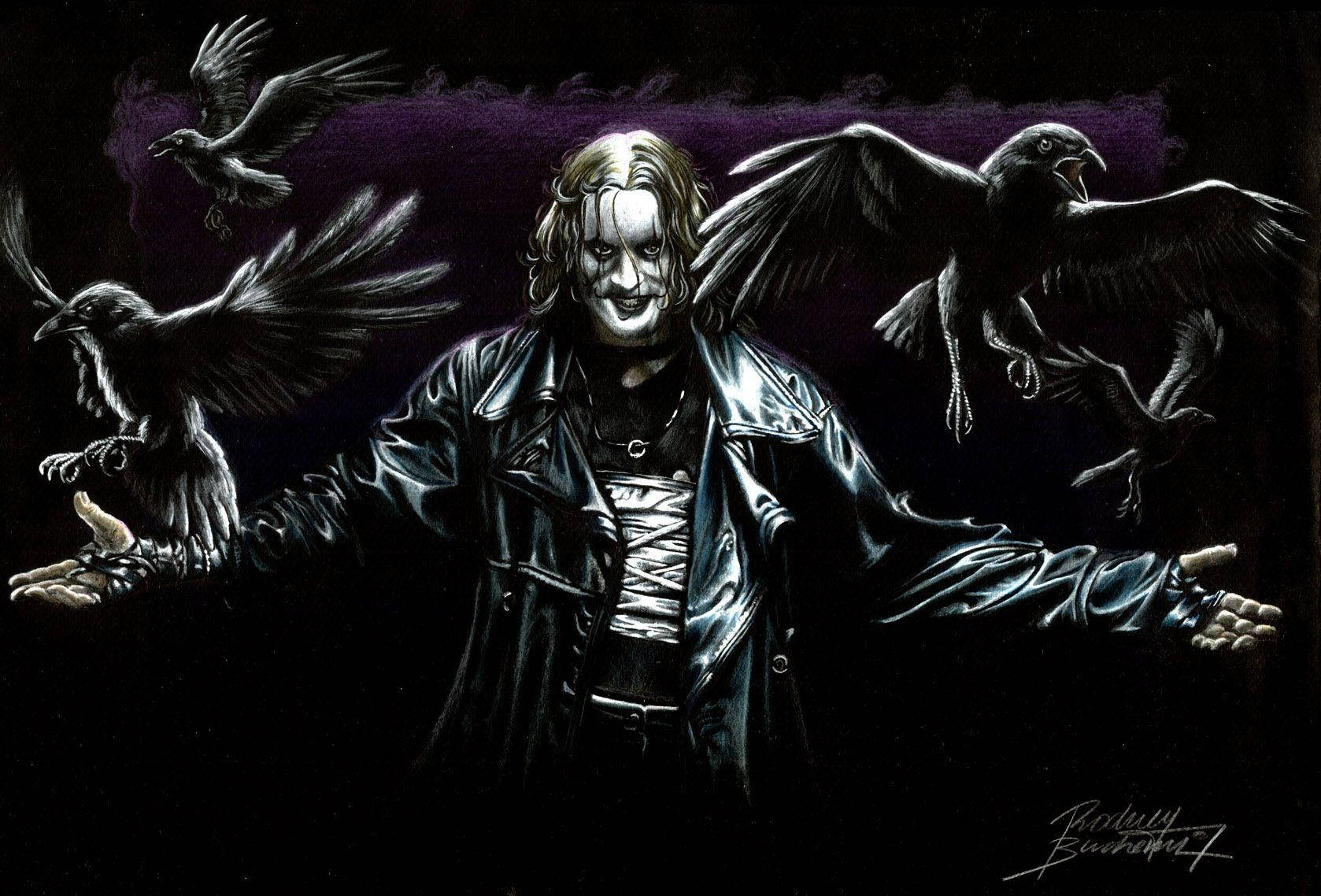 Dark Brandon Lee With Four Crows Wallpaper