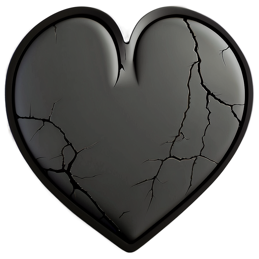 Dark Broken Heart Design Png 10 PNG