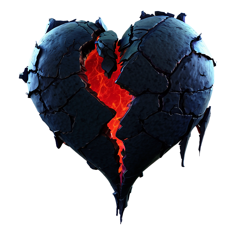 Dark Broken Heart Design Png 31 PNG